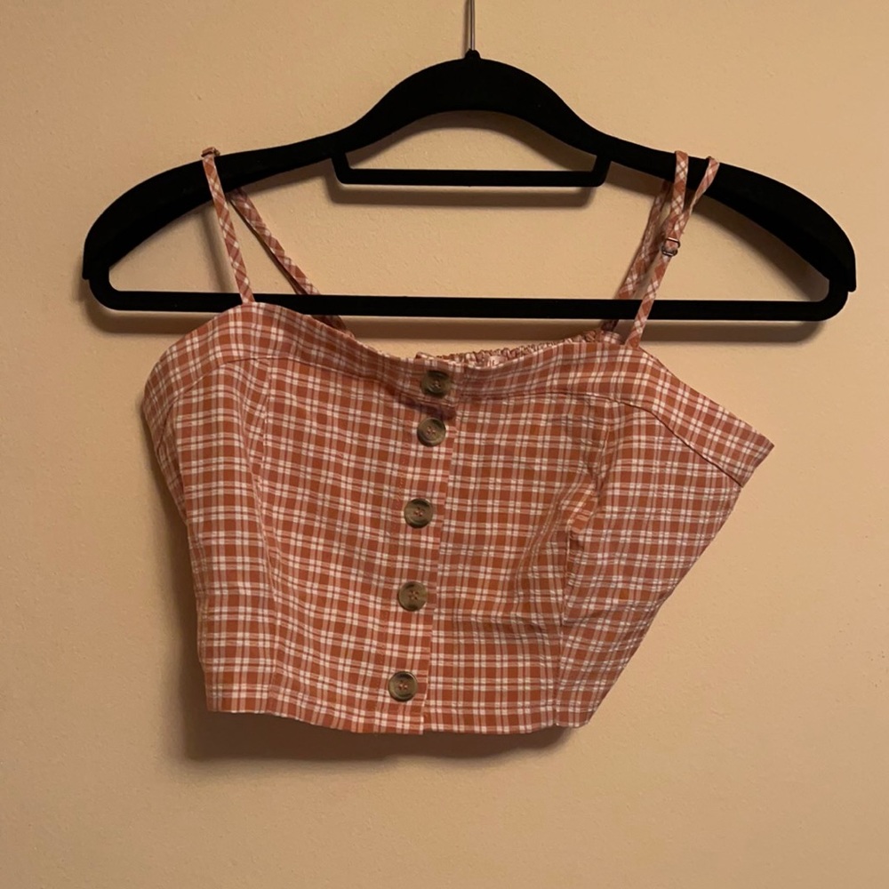 PacSun Lottie Moss Pink Plaid Crop Top NWT Medium